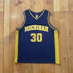 Vintage Y2K Michigan Wolverines Basketball Jersey #30 XL Blue Foot Locker Sewn